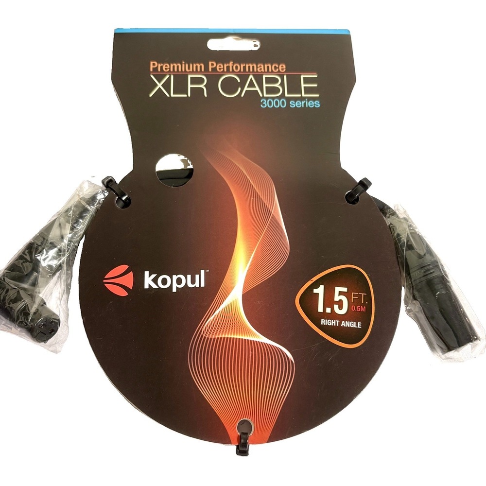 Kopul Premium Performance 3000 Series XLR M to Right Angle XLR F Cable 1.5 Ft